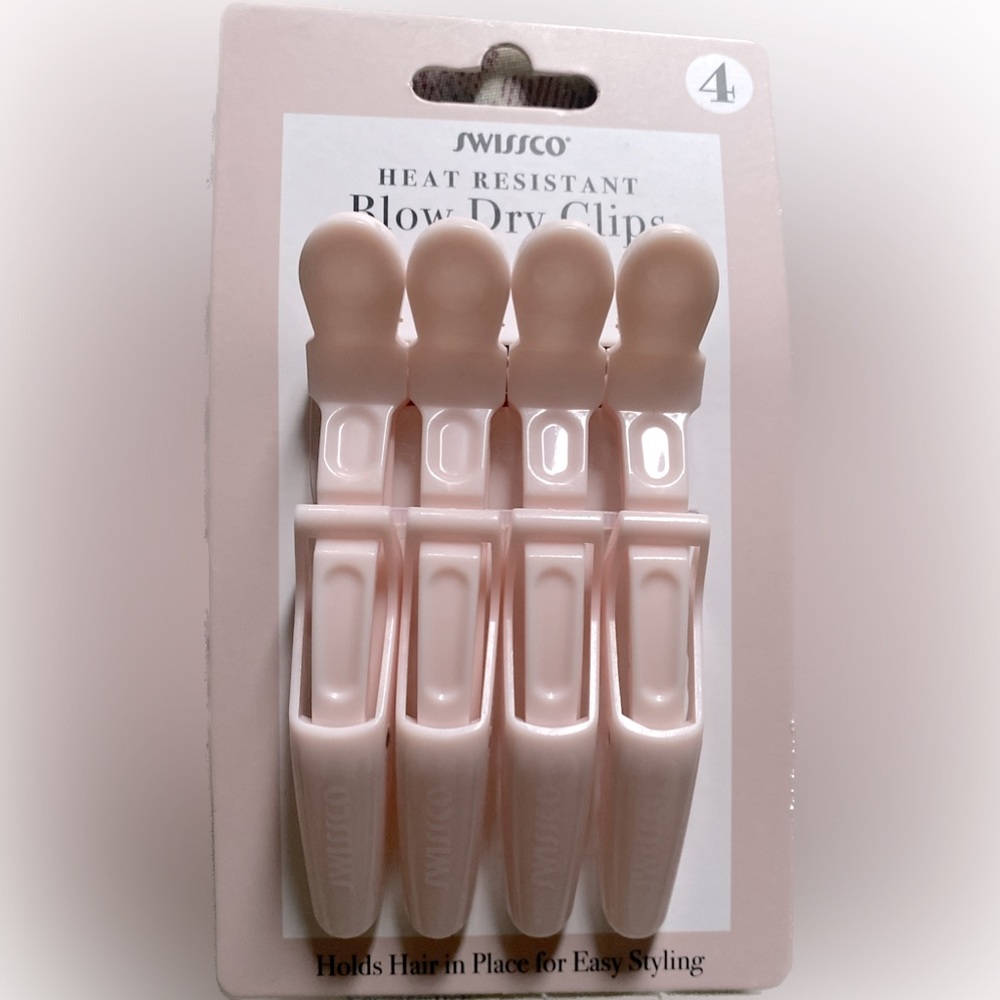 pastel pink heat resistant blowout / blow dry styling alligator clips (4)